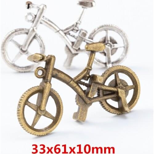 3 pieces of retro metal zinc alloy bicycle pendant for DIY handmade jewelry necklace making 7607