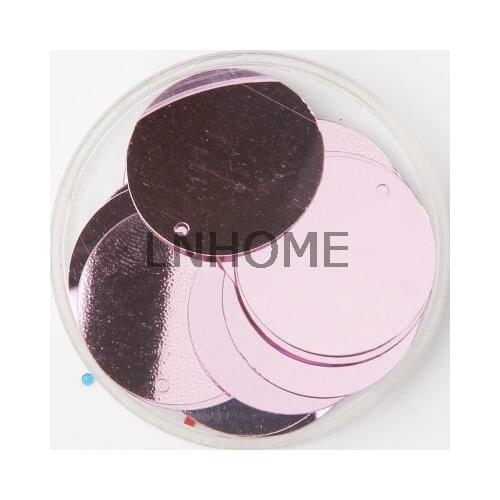 360pcs Large Round Sequins 20mm PVC Flat Round Paillettes Garment Accessory With Side Hole Light Pink Lila Confetti