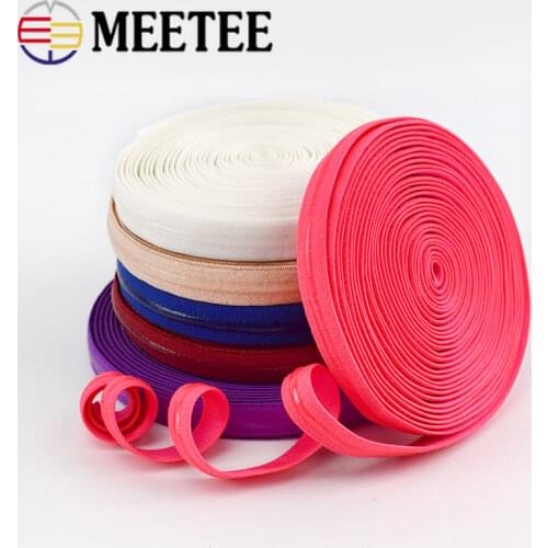 Meetee 10/20M 10mm Transparent Silicone Non-slip Elastic Band Color Underwear Strap Rubber Stretch Lace Webbing DIY BeltMaterial