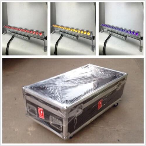 6pcs+Flycase) IP65 Linear Washer Bar Light 18x15w 5in1 RGBWA led wall washer outdoor light