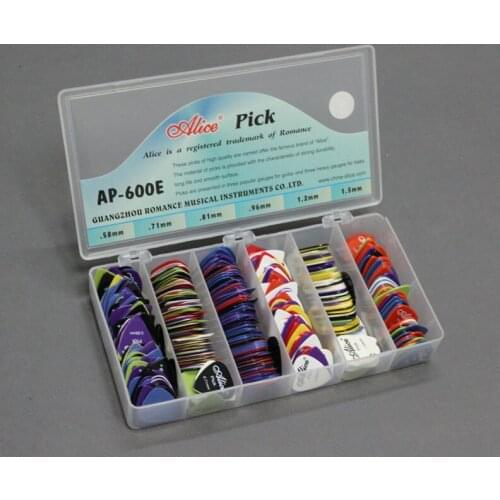 600E Box-packed Smooth Nylon Acoustic Electric Guitar Bass Picks Standard Plectra 0.58/0.71/0.81/0.96/1.20/1.50 mm