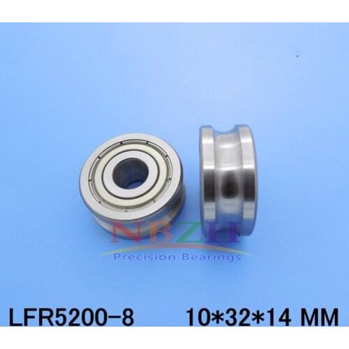 8 MM track LFR5200-8 NPP LFR5200 KDD R5200-8 2RS Groove Track Roller Bearings 10*32*14 mm (Precision double row balls) ABEC-5