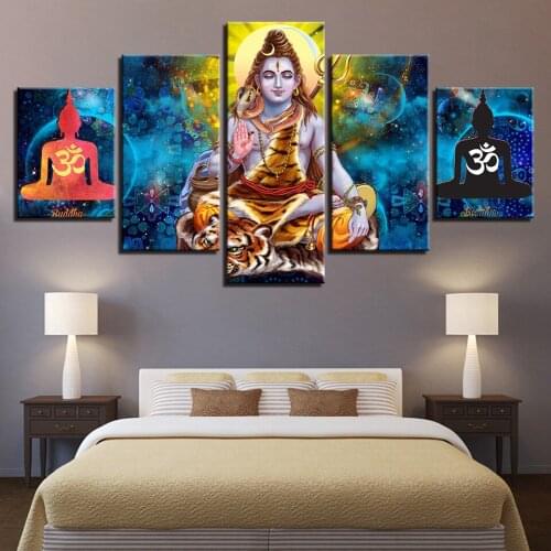 Multi-Picture 5d diy Diamond painting Hindu God Lord Shiva 5 Piece Puzzle Diamond Mosaic Home Decor