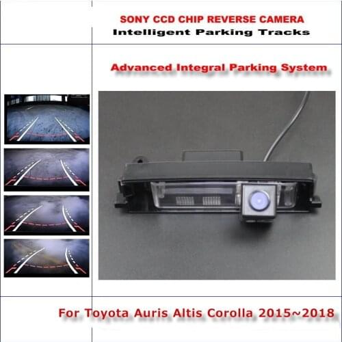 Auto Backup Rear Reverse Camera For Toyota Auris/Altis/Corolla 2015-2018 HD Intelligent Parking Tracks CAM