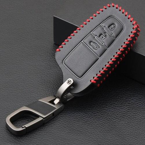 Auto Leather Car-Styling Remote Keychain Smart Key Case Cover Holder for Toyota Camry Prius Prado 2016 - 2018 3 Buttons