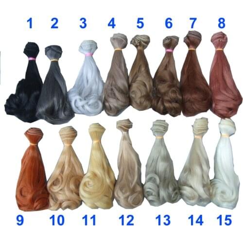 Free shipping wholesales 15 cm brown cofffe BJD/SD Doll Wigs/hair DIY curly hair wig for 1/3 1/4 bjd doll