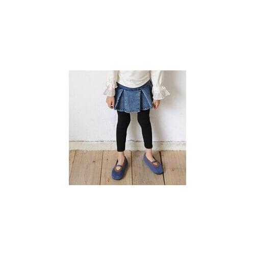 Early autumn Korean childrens clothing new girls fashion denim skirt pants fake two-piece all-match bottoming skirt pants