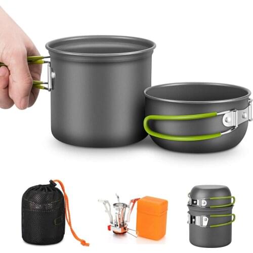 Travel Camping cookware kit cooking set Ultralight Outdoor tableware set Tourism Equipment For Hiking Picnic