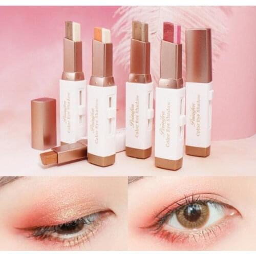 Two-color Eyeshadow Stick Velvet Gradient Eye Modification Lazy Eyeshadow Waterproof Easy To Wear Natural Makeup Cosmetic TSLM1