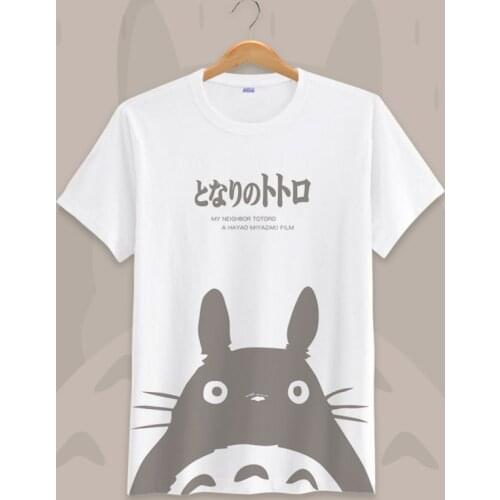Japan Anime Totoro Printed T-shirts Short Sleeve Tops Men Women Plus Size Cartoon Tees Summer T Shirts