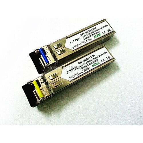 Hot Sale 2pieces/lot1.25G SFP Module SFP Fiber Optical Module SM Simplex Fiber 1310/1550nm 20 km LC connector