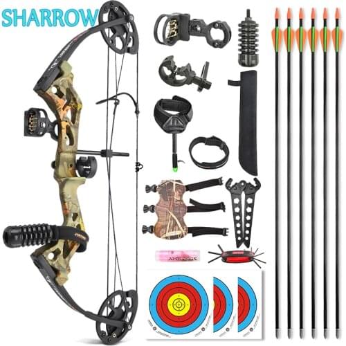 Compound Bow Kits 10-30Lbs Adjustable Draw Weight Right Hand for Juniors&Kids Archery Bow and Arrow Shooting Hunting Accessories