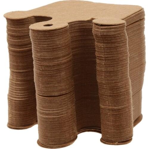 Crown Brown Kraft Paper Strung Price Gift Tags Wedding Scallop Label Blank Luggage Pack of 100