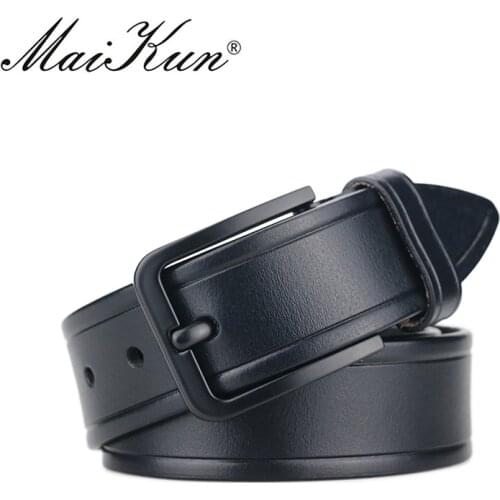 Maikun Mens Leather Belts Luxury Brand Strap Male Belts for Men Fashion Classic Vintage Pin Buckle for Jeans