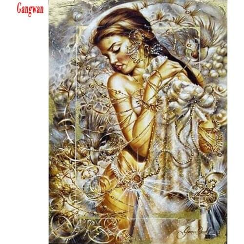 New 5D Diamond Painting cross stitch woman portrait full square round Diamond Embroidery Kits rhinestone mosaic bathroom decorat