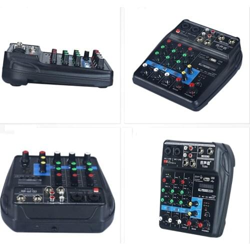 Fmuser TU04 Portable Audio Mixer for Radio Station 4-channel USB interface with Bluetooth