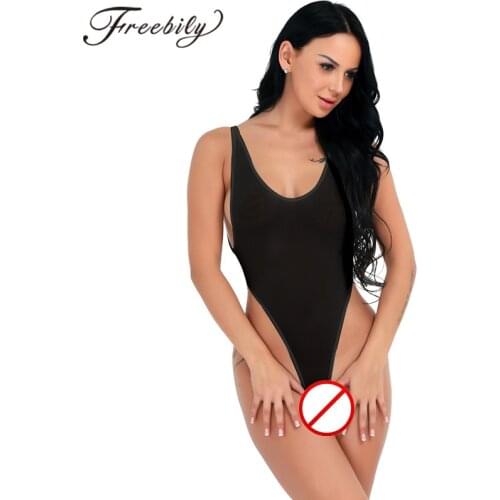 Sexy Women Swimwear See-through One-piece Lingerie Backless High Cut Thong Leotard Womens Teddies Bodysuit Female Swimsuits