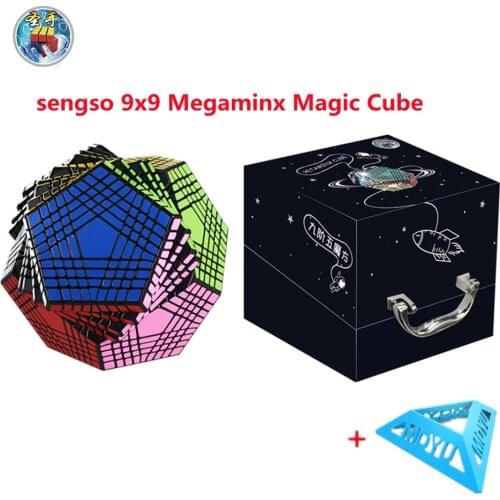 Sengso 9x9 Megaminx Magic Cube Black Smooth High Difficulty Strange-shape Professional Cubo Adult Antistress Toy Gift Collection