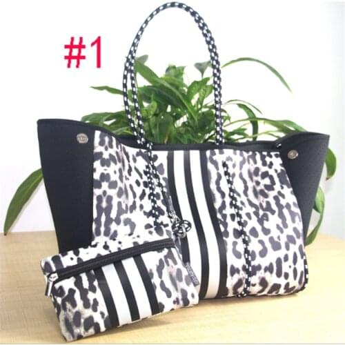 2021 Neoprene Bag Waterproof Womens Becah Bag Neoprene Tote Large Capacity Multipuple Color Silicon Beach Tote For Summer