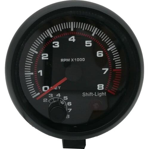 Elistooop Tachometer 3.75 Inch Universal 8000 RPM Black Auto Truck Tachometer Digital Speedometer Shift Light Car kit