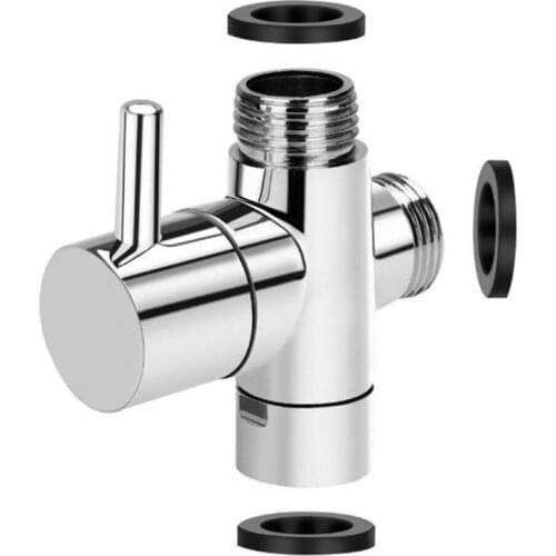 Three Way T-Shaped Diverter Hose Fitting Tee Adapter Connector For Angle Valve Hose Bath Shower Arm Toilet