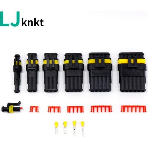 10 set Kit 1/2/3/4/5/6 pins Way AMP Super seal Waterproof Electrical Wire Connector Plug for car waterproof connector