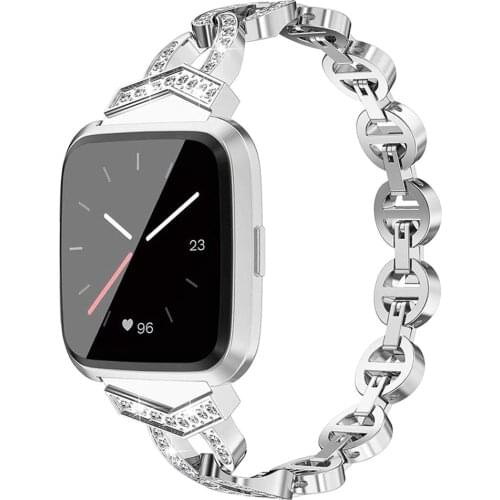 Lady Chic Wristwatche Strap For Versa /Versa2/versa lite Strap Stainless Steel Rhinestone Replacement Strap For Women Gift