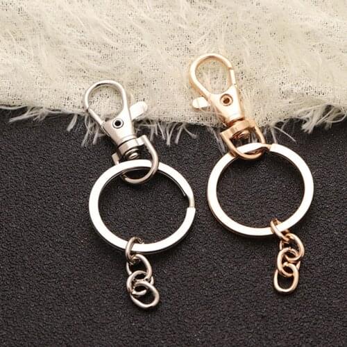 10pcs/lot Handmade DIY accessories 38mm fish mouth buckle key buckle hook buckle key ring four-link plush jewelry pendant