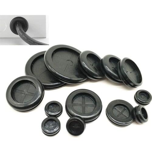 10pc Black Rubber Wire Grommet Firewall Hole Plug Dust cover Electric box inlet outlet seal gasket O ring cable holder protector