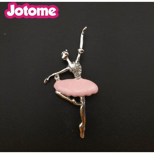 100pcs/lot Ballet Enamel Dancer Ballerinas Brooches Women Girls Cachecol Hijab Pin Up Clips Scarf Hats Shoulder Corsages Bouquet