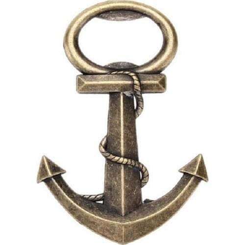 100pcs Creative Wedding Birthday Vintage Aeneous Anchor Shaped Bottle Opener Beer Opener WA2635