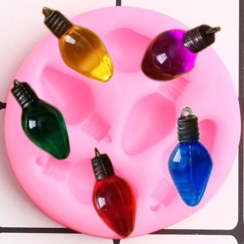 3D Lightbulbs Silicone Molds Cupcake Topper Fondant Mold Christmas DIY Cake Decorating Tools Candy Clay Chocolate Gumpaste Mould