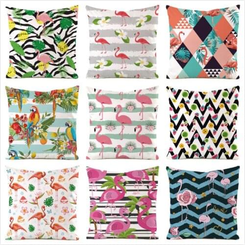 45cm*45cm **Flamingo** Inimitated Silk Fabric Throw Pillow Covers Couch Cushion Cover Home Decorative Pillows Pillow Case