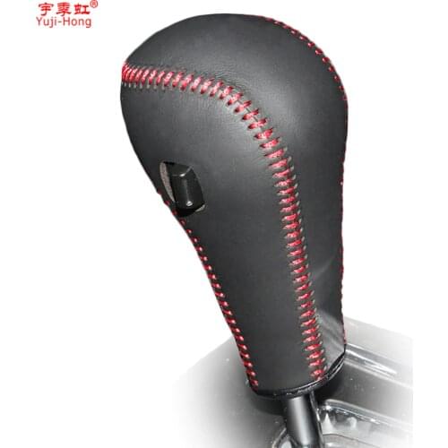 Yuji-Hong Car Gear Covers Case for Ssang Yong Korando Actyon 2014 Automatic Shift Collars Genuine Leather Hand-stitched Cover