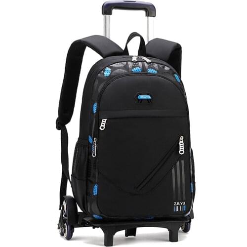 Black Camo Primary Middle High School Rolling Bag Backpack Trolley Wheeled Elementary Bookbag Travel Rucksack