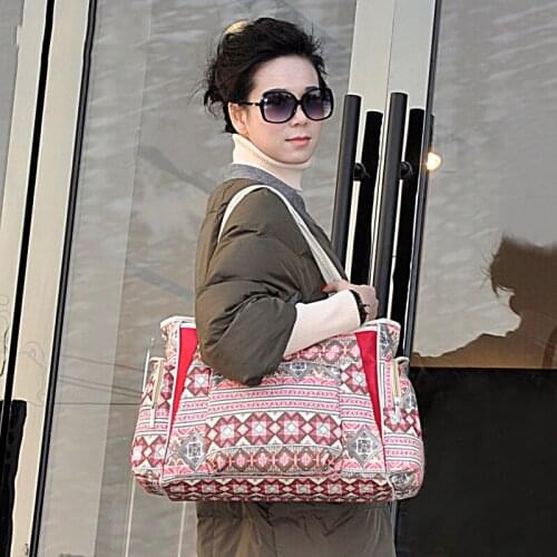 Wear-resistant Canvas Multifunctional Shoulder Mommy Bag Mother and Baby Waterproof Large Capacity Convenient Outing Diaper Bag