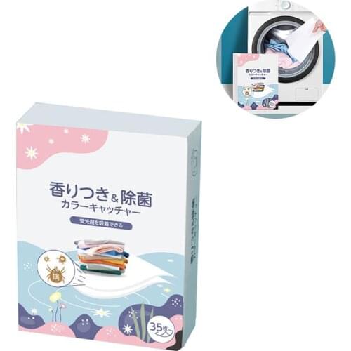 35Pcs Laundry Paper Color Catcher Washer Sheets Washing Machine Paint Catcher With Prevents Cross-Dyeing For Laundry