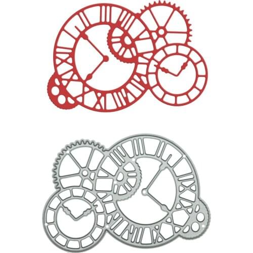 Steampunk Clock Face Gear Pattern Metal Cutting Dies Scrapbooking Die Cutter For DIY Paper Card Photo Album Clipart Decorating