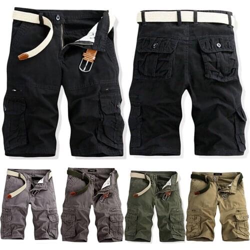 Men Casual Pants Pure Color Outdoors Pocket Beach Work Trouser Cargo Short Pant Daily Comfy High Quality Pant Штаны Dropshipping