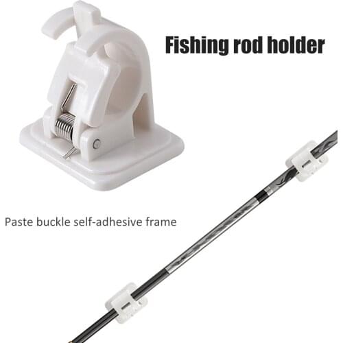 2pcs Wall Mounted Fishing Rod Racks Storage Clips Clamps Holder Rack Organizer Walls Wooden Boards Ceramic Fishing Rod Racks
