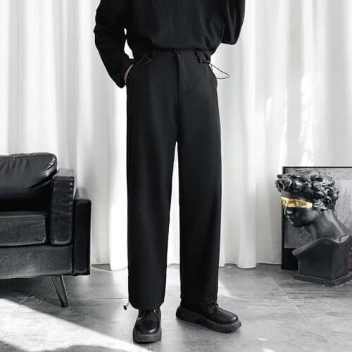 Spring new fall feeling small trousers male Korean version of the trend loose students straight wide-leg casual suit trousers