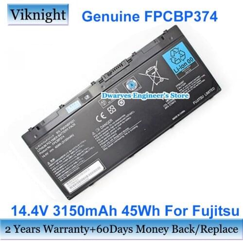 Genuine FPCBP374 Battery FMVNBP221 14.4V 45Wh For Fujitsu LifeBook Q702 Stylistic Q702 Series Laptop Batteries
