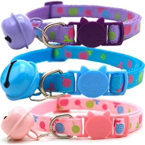 Lollipop Printing Pet Supplies Cat Collar with Bell Adjustable Buckle Collar Cat Cat Accessories Collar Small Dog Chihuahua