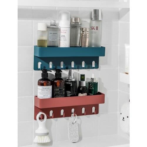 Bathroom Shelf Bathroom Adhesive Storage Rack Hooks Kitchen Home Decoration Corner Shower Shelf Rack Storage Rack Organizer new