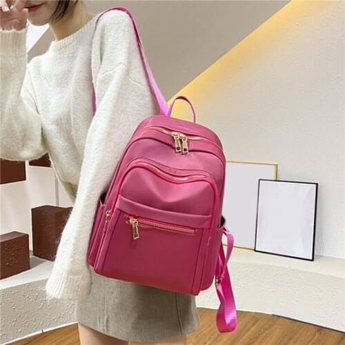 2021 Casual Oxford Backpack Women Black Waterproof Nylon School Bags For Teenage Girls High Quality Fashion Travel Tote Packbag