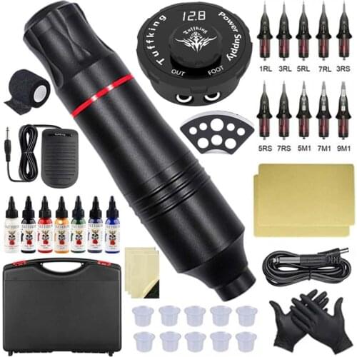 Professional Tattoo Machine Kit Rotary Pen With Cartridge Needles Permanent Makeup Machine Tattoo Gun Set for Beginners Body Art