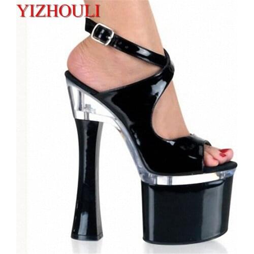 Cut-outs temptation sexy princess comfortable sandals 18cm high-heeled shoes 7 inch Cross strap Rome high-heeled sandals
