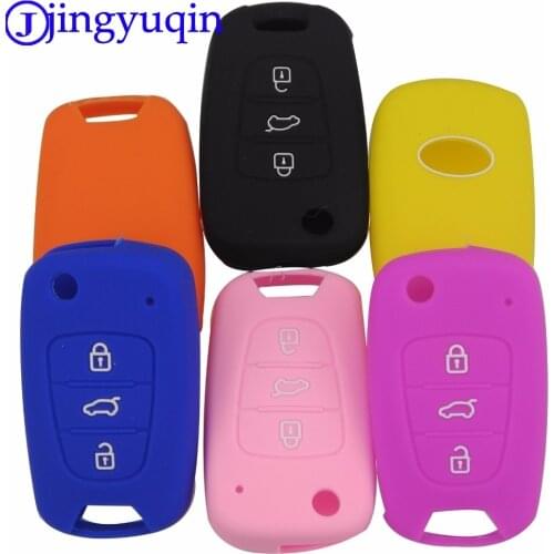 Jingyuqin 10p Silicone Car Key Cover Case For Kia RIO K2 K5 Sportage Sorento For Hyundai i20 i30 i35 iX20 iX35 Solaris Verna