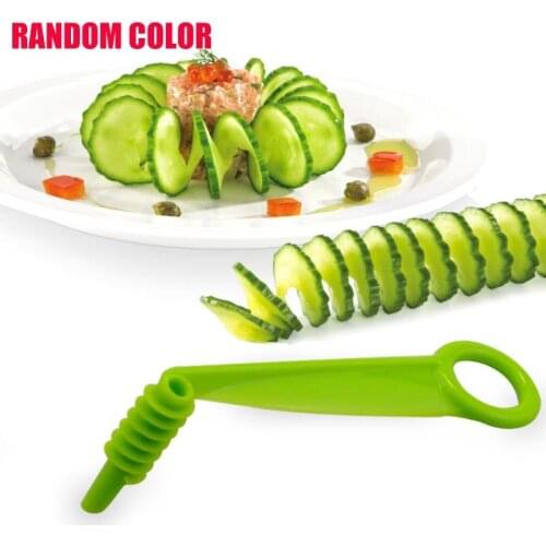 New Spiral Slicer Blade Hand Slicer Cutter Cucumber Carrot Potato Vegetables Spiral Knife Kitchen Accessories Tools Random Color
