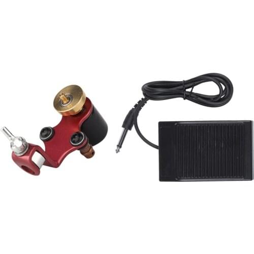 Dragonfly Motor Tattoo Rotary Machine Professional Body Art Tattoo Shader Equipment Red with Foot Switch Pedal